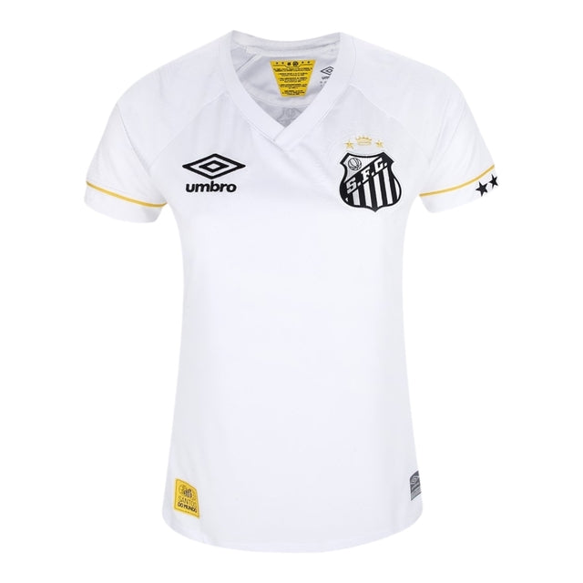 Camisa Santos I 23/24 -  Umbro Feminina - Branca com detalhes em amarelo