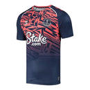 Camisa Everton Pré-jogo 23/24 - Torcedor Hummel Masculina - Azul com detalhes em laranja