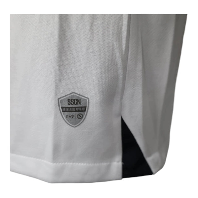 Camisa Napoli II 24/25 - Jogador EA7 Masculina - Branca com detalhes em azul