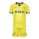 Kit Infantil Napoli Goleiro 24/25 - EA7 - Amarelo com detalhes em azul