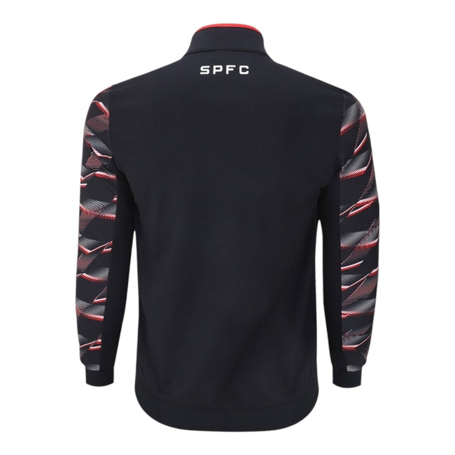 Jaqueta Corta-Vento São Paulo 24/25 - Masculina New Balance - Preta com detalhes em vermelho