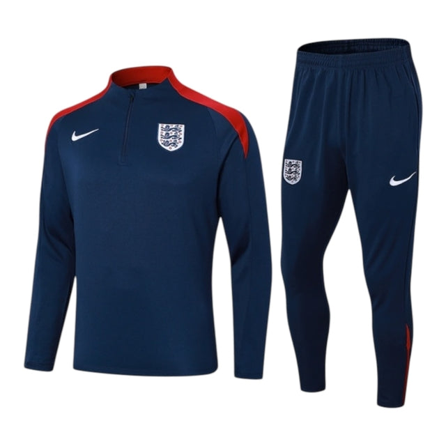 Conjunto Seleção Inglaterra Treino 24/25 - Masculino Nike - Azul com detalhes em vinho