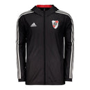 Jaqueta Corta-Vento River Plate 24/25 - Masculina Adidas - Preta com detalhes em vermelho e branco