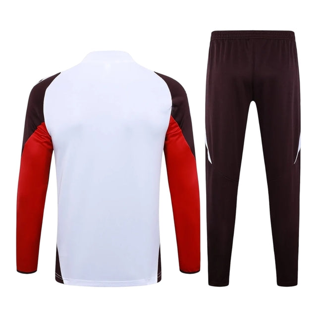 Conjunto Bayern de Munique 24/25 - Masculino Adidas - Branco e vinho com detalhes em vermelho