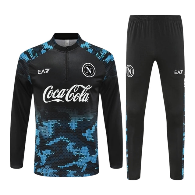 Conjunto Napoli Treino 24/25 - Masculino EA7 - Preto com detalhes em azul