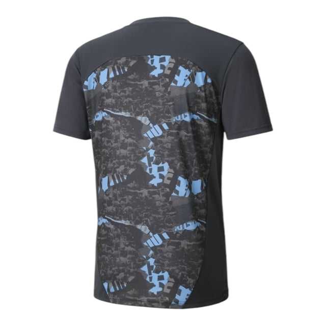 Camisa Manchester City Pré-jogo 25/26 - Torcedor Puma Masculina - Cinza com detalhes em azul