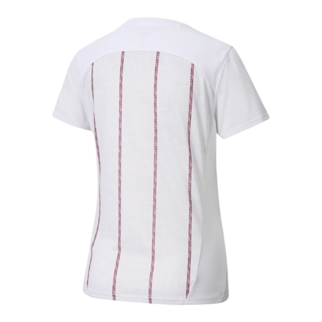 Camisa Manchester City Pré-jogo 25/26 -  Adidas Feminina - Branca com detalhes em vinho