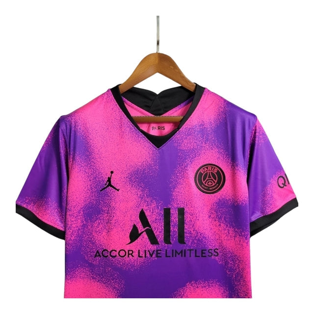 Camisa Retrô Paris Saint-Germain IV 20/21 - Masculina Jordan - Rosa e roxa