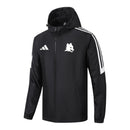 Jaqueta Corta-Vento Roma 24/25 - Masculina Adidas - Preta com detalhes em branco