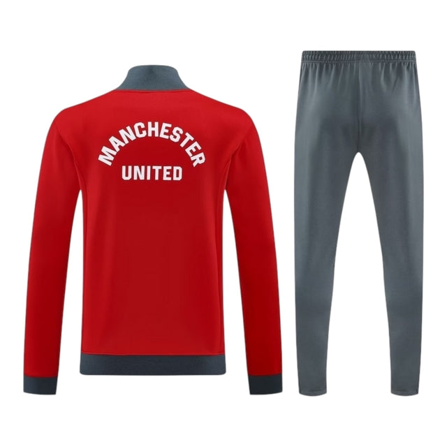 Conjunto Manchester United Treino 25/26 - Masculino Adidas - Vermelho e cinza