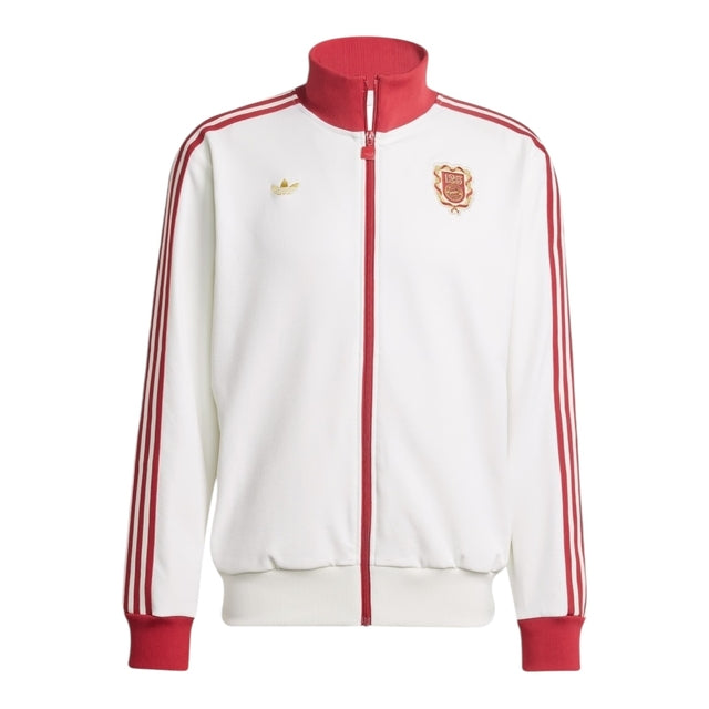 Jaqueta Corta-Vento Bayern de Munique Edição especial Aniversário de 125 anos 25/26 - Masculina Adidas - Branca com detalhes em vermelho