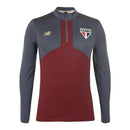 Jaqueta Corta-Vento São Paulo 25/26 - Masculina New Balance - Cinza com detalhes em vermelho