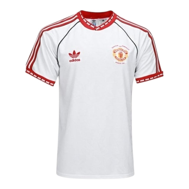 Camisa Manchester United Edição comemorativa 1991 II - Torcedor Adidas Masculina - Branca com detalhes em vermelho