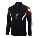 Jaqueta Corta-Vento Flamengo Treino 25/26 - Masculina Adidas - Preta com detalhes em branco e vermelho
