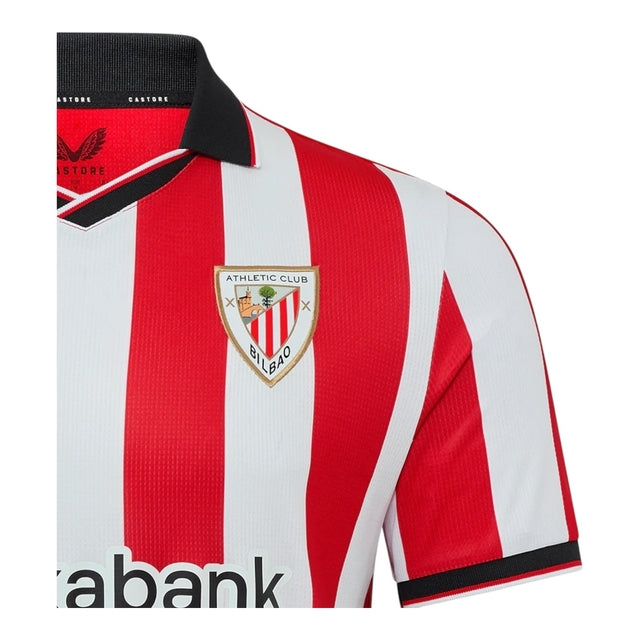 Camisa Athletic Bilbao I 25/26 - Torcedor Castore Masculina - Branca e vermelha