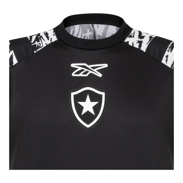 Camisa Botafogo Pré-jogo 25/26 - Torcedor Reebok Masculina - Preta com detalhes em branco