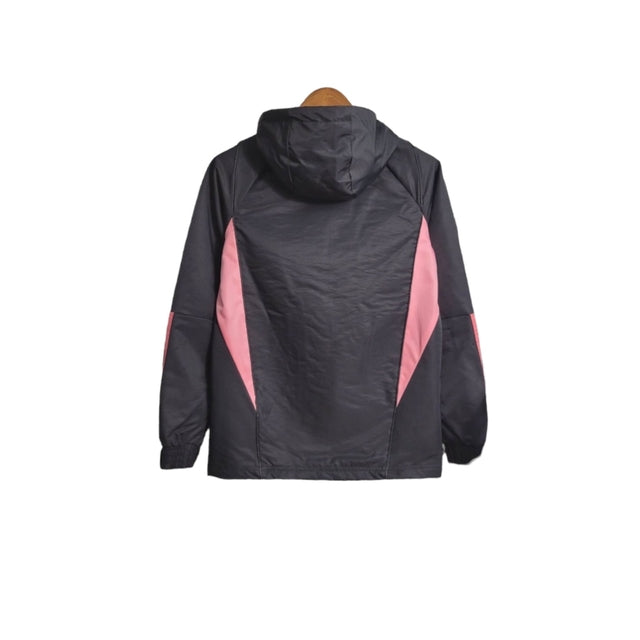 Jaqueta Corta-Vento Inter Miami 24/25 Masculina Adidas - Preta com detalhes em rosa