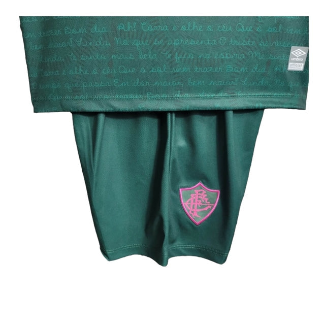 Kit Infantil Fluminense III 23/24 - Umbro - Verde com detalhes em rosa