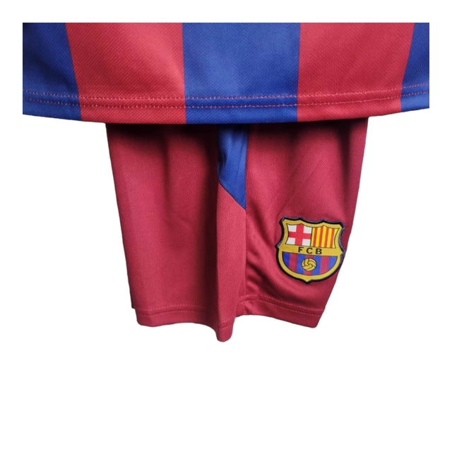 Kit Infantil Retrô Barcelona I 2010/2011 - Nike - Azul e vermelho com detalhes em amarelo
