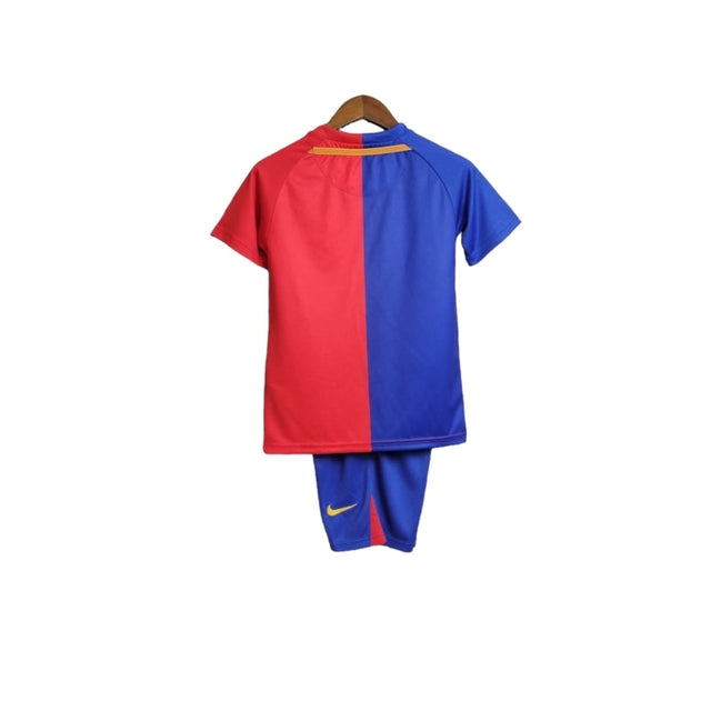 Kit Infantil Retrô Barcelona I 2008/2009 - Nike - Azul e vermelho com detalhes em amarelo