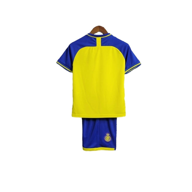Kit Infantil Al-Nassr I 22/23 - Amarelo com detalhes em azul