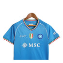 Kit Infantil Napoli I 23/24 - EA7 - Azul com detalhes em vermelho e verde