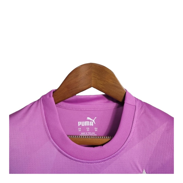 Kit Infantil AC Milan III 23/24 - Puma - Rosa com detalhes em roxo e verde