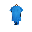 Kit Infantil Real Madrid Goleiro I 23/24 - Adidas - Azul com detalhes em preto e branco