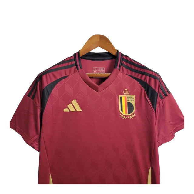 Camisa Bélgica I 24/25 -  Adidas Feminina - Vermelha com detalhes em preto e dourado