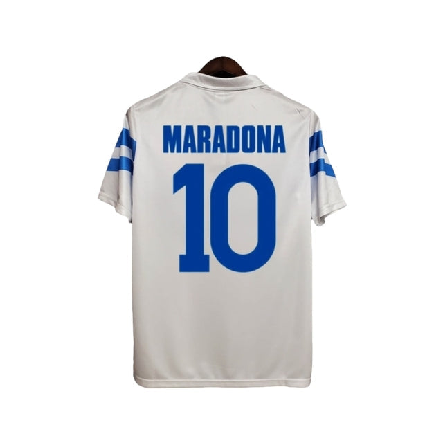 Camisa Retrô Napoli II 1988/1989 - Ennere Masculina - Branca com detalhes em azul