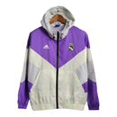 Jaqueta Corta-Vento Real Madrid 23/24 - Masculina Adidas - Roxa e branca