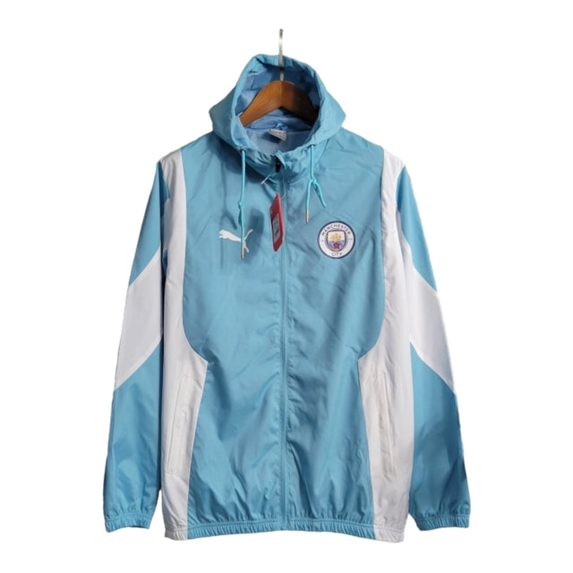 Jaqueta Corta-Vento Manchester City 23/24 - Masculina Puma - Azul com detalhes em branco