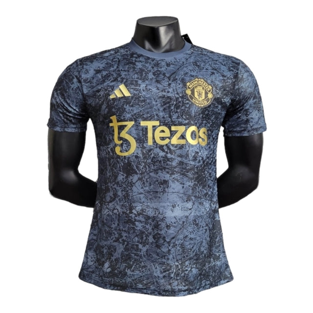 Camisa Manchester United Edição Especial 24/25 - Jogador Adidas Masculina - Azul com detalhes em preto
