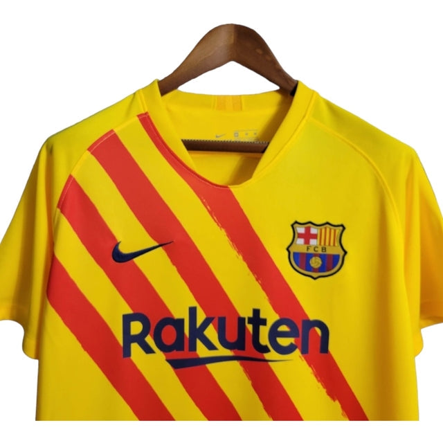 Camisa Retrô Barcelona I 19/20 - Masculina Nike - Amarela com detalhes em vermelho
