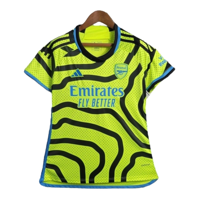 Camisa Arsenal II 23/24 -  Adidas Feminina - Verde com detalhes em preto e azul