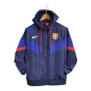 Jaqueta Corta-Vento Barcelona 23/24 - Azul com detalhes em vermelho