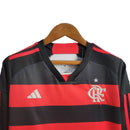 Kit Infantil Flamengo I 24/25 manga longa - Adidas - Vermelho e preto