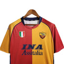 Camisa Retrô Roma I 2001/2002 - Kappa Masculina - Vermelha e amarela