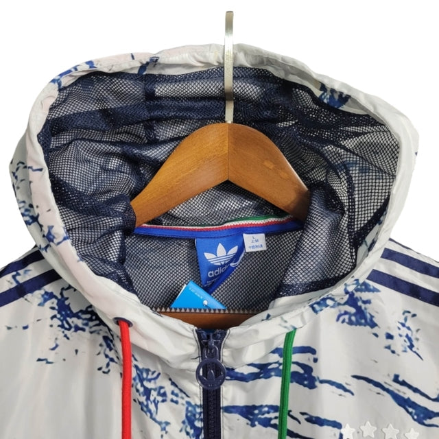Jaqueta Corta-Vento Seleção da Itália 23/24 - Masculina Adidas - Branca e azul