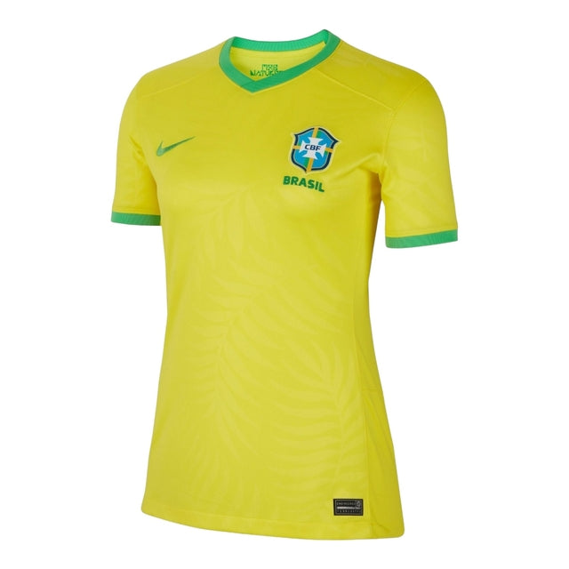 Camisa Seleção Brasileira I 23/24 -  Nike Feminina - Amarela com detalhes em verde