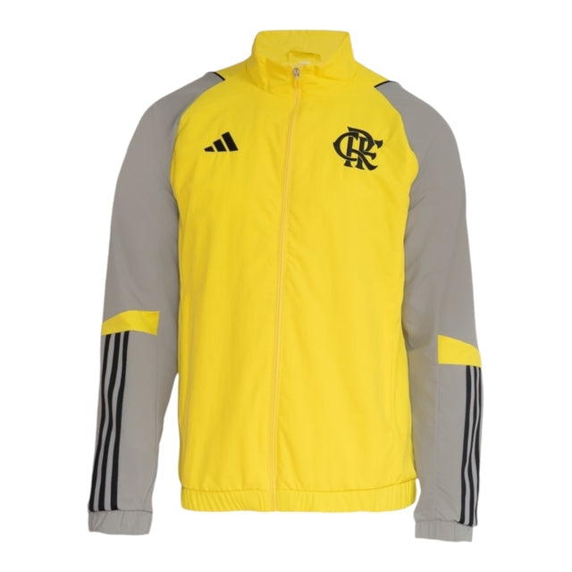 Jaqueta Corta-Vento Flamengo 24/25 - Masculina Adidas - Amarela e cinza com detalhes em preto