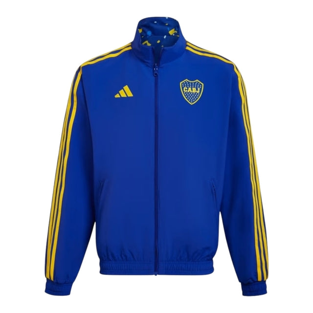 Jaqueta Corta-Vento Boca Juniors 24/25 - Masculina Adidas - Azul com detalhes em amarelo