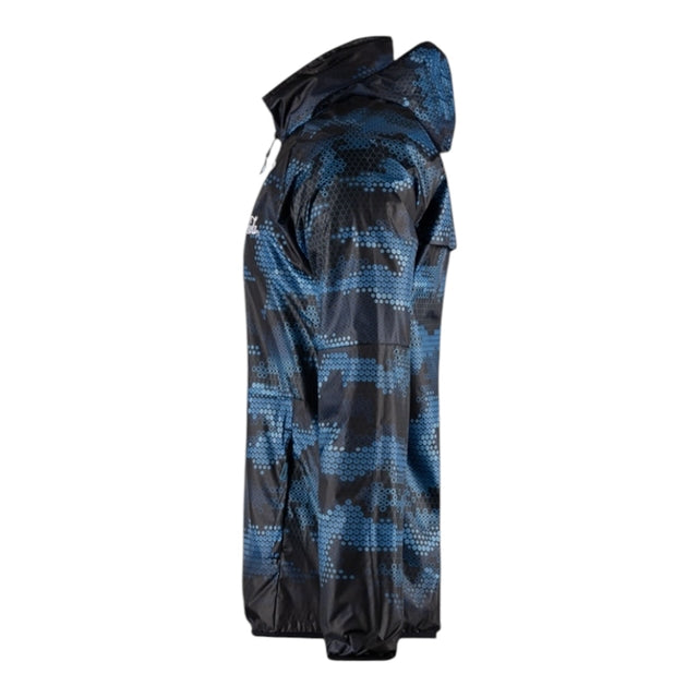 Jaqueta Corta-Vento Napoli Treino 24/25 - Masculina EA7 - Preta com detalhes em azul