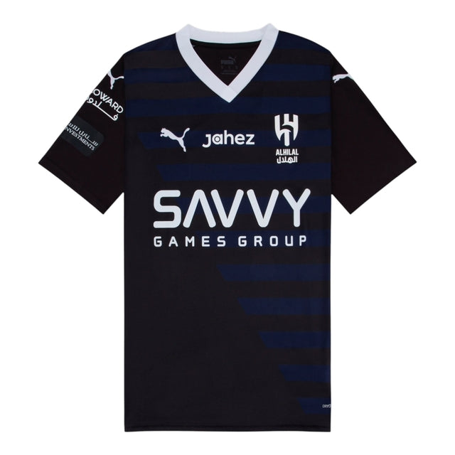 Camisa Al-Hilal III 23/24 - Torcedor Puma Masculina - Azul com detalhes em preto e branco