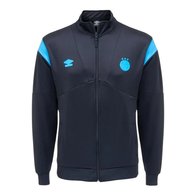 Jaqueta Corta-Vento Grêmio 25/26 - Masculina Umbro - Cinza com detalhes em azul