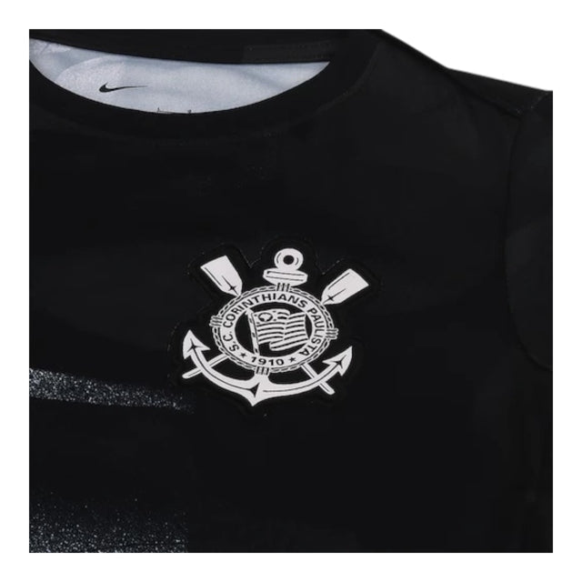 Camisa Corinthians Pré-jogo 25/26 -  Nike Feminina - Preta com detalhes em branco