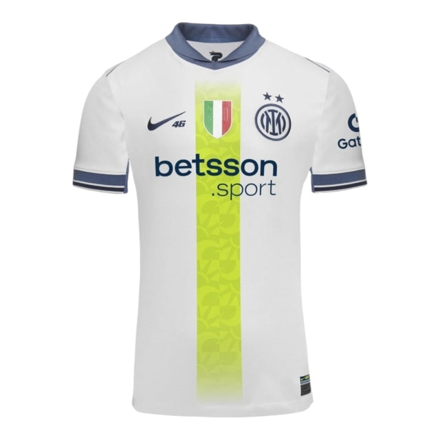 Camisa Inter de Milão Edição especial Valentino Rossi II 24/25 - Torcedor Nike Masculina - Branca com detalhes em azul