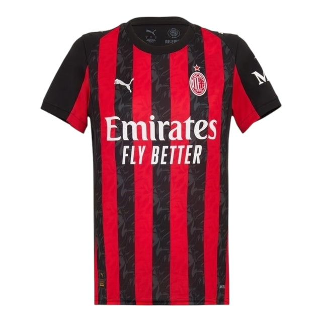 Camisa AC Milan I 25/26 -  Puma Feminina - Preta e vermelha com detalhes em cinza