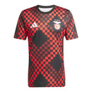 Camisa Benfica Pré-jogo 25/26 - Torcedor Adidas Masculina - Preta com detalhes em vermelho