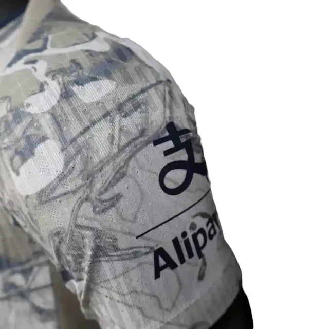 Camisa Tottenham Pré-jogo 25/26 - Jogador Nike Masculina - Branca com detalhes em cinza e azul